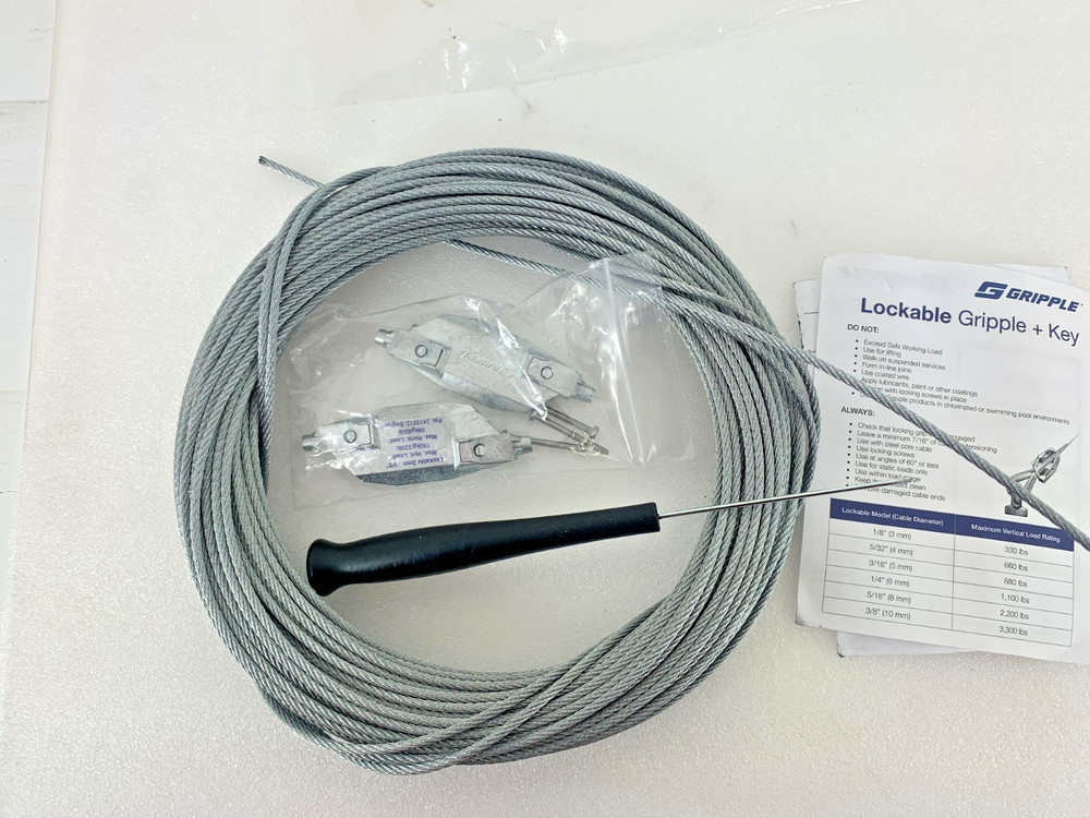 American LS-CABLE-110, Galvanized Cable Kit, 110' Cable, 2-Locks & 1 Release Key