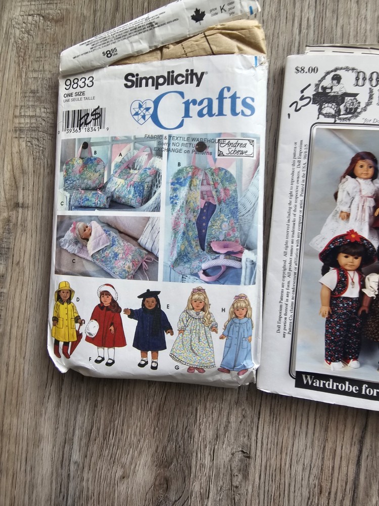 Vintage Doll Pattern Doll clothes Sewing patterns Doll Emporium & Simplicity