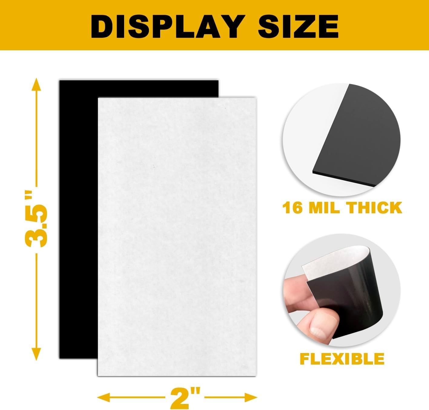 Business Card Magnets, 2x3.5 inch,50 Pack, Peel and Stick Self Adhesive Magnetic