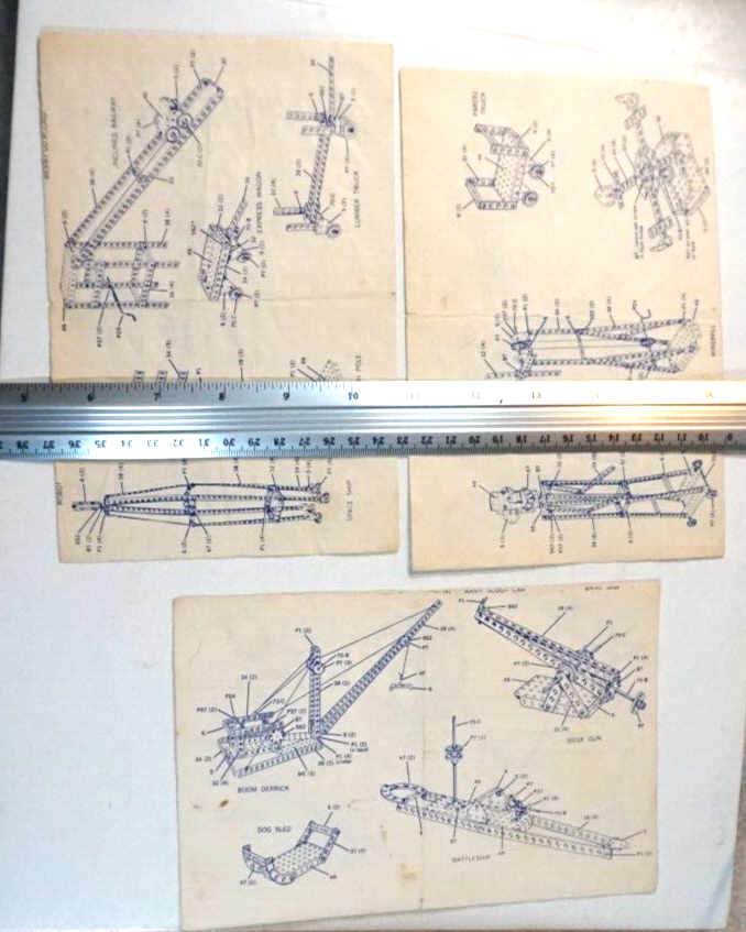 Gilbert Erector Sheets Model Building Projects