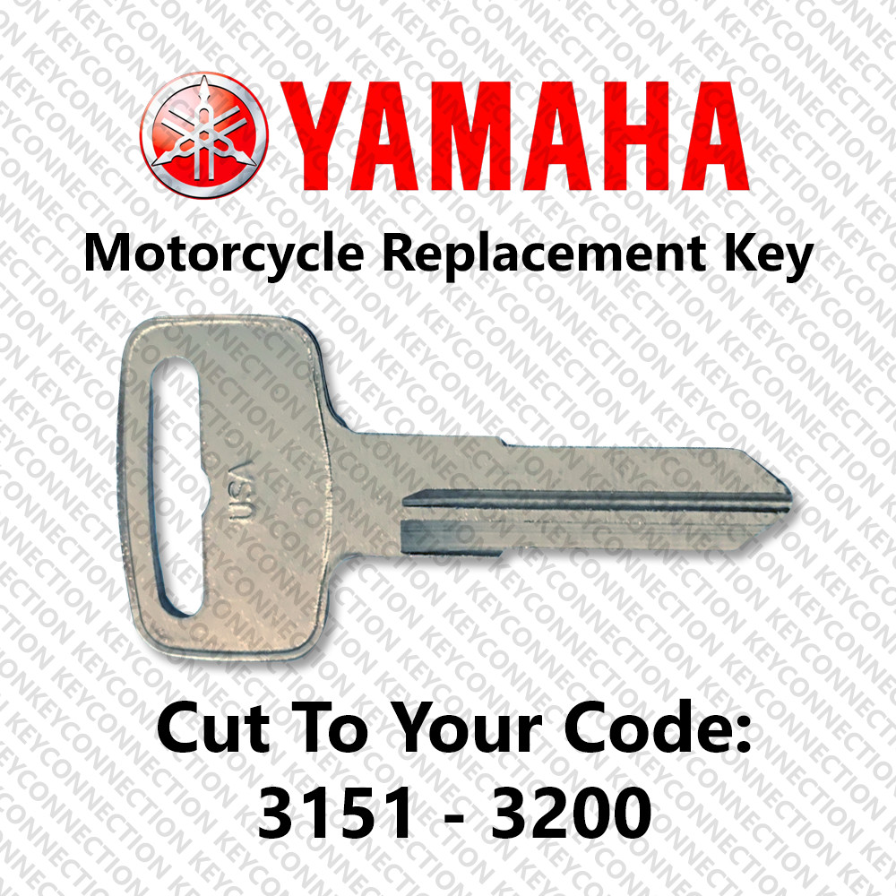 Yamaha Motorcycle Replacement Key Cut to Your Code 3151 - 3200