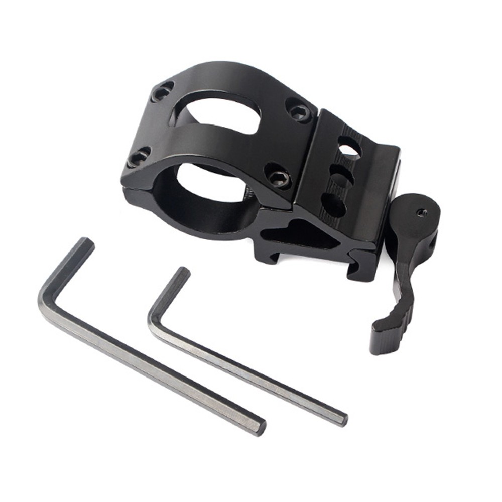 Tactical 1" Offset Picatinny Weaver Rail Mount for Flashlight With Quick Release
