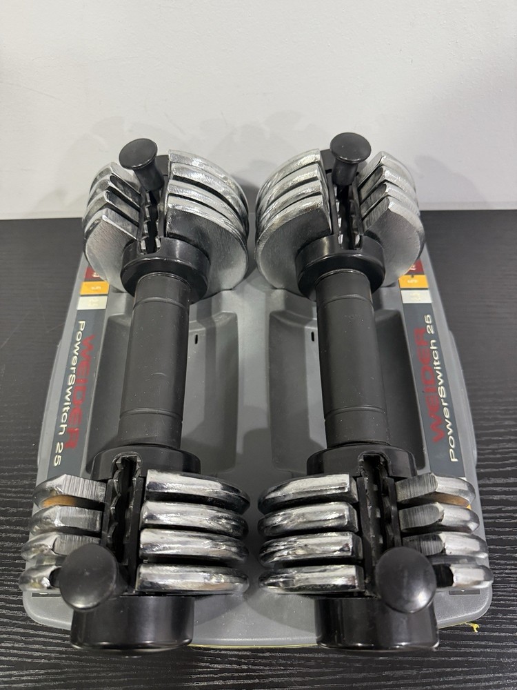 Weider Powerswitch 25 Dumbbell Set (2.5 - 12.5 lb Each) Adjustable Weights