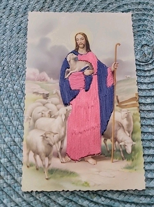 Embroidered Postcards Good Shepherd