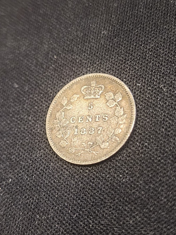 1887 Canada 5 Cents Silver Coin