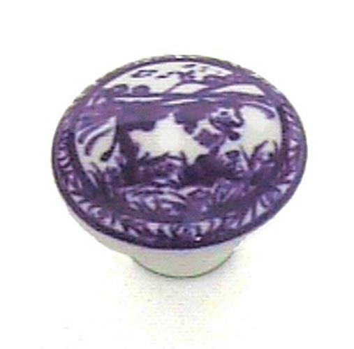 1-1/2" Ceramic Knob Delft-Flo-Blue