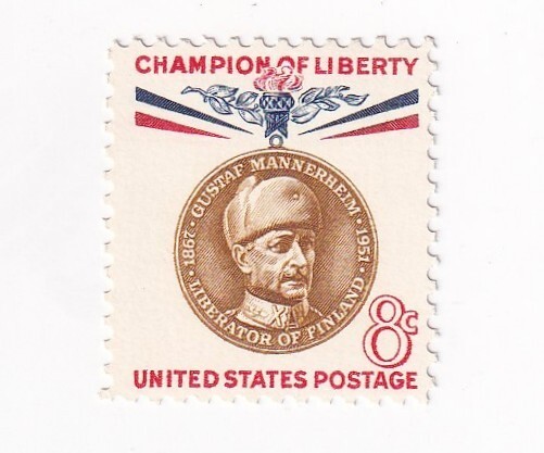 STAMP US SCOTT 1166 "Carl Gustaf Emil Mannerheim" 8 CENT 1960 MH