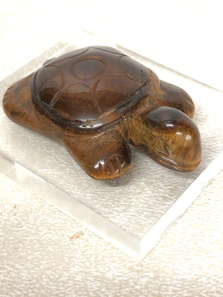 Tiger Eye Stone Carved Turtle