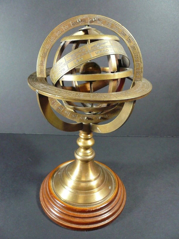 5' Royal Brass Armillary Sphere Globe Antique Desktop Tabletop Decor