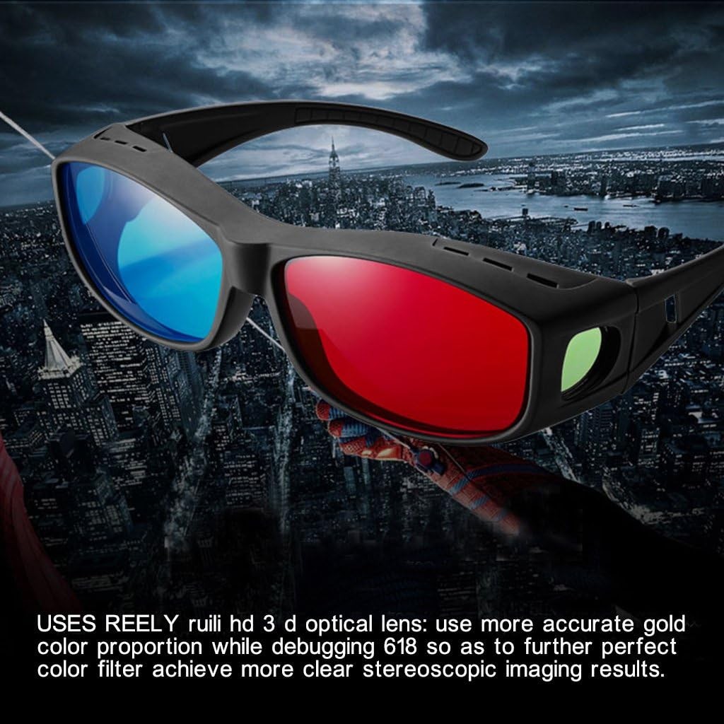 Red-blue 3D Glasses/Cyan Anaglyph Simple style 3D Glasses 3D movie game-Extra...
