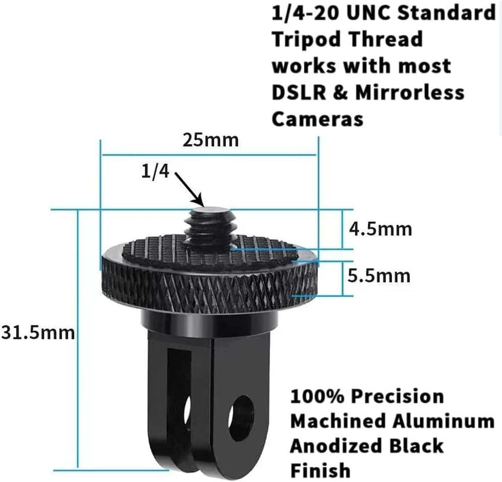 Aluminum Camera Tripod Adapter 1/4"-20 Conversion Adapter Mounts Compatible With