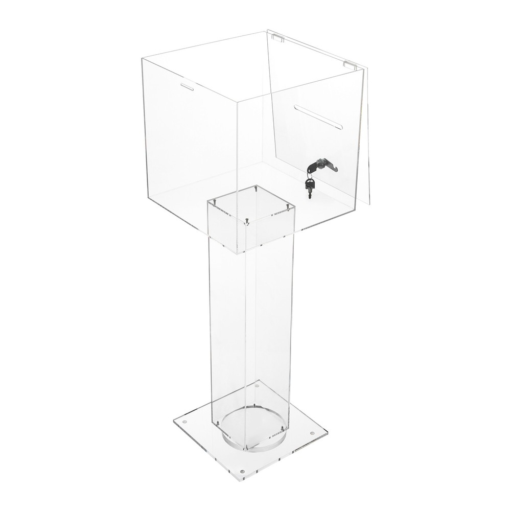 Clear Acrylic Ballot Box Practical Voting Box Lockable Ballot Box With 2 Keys