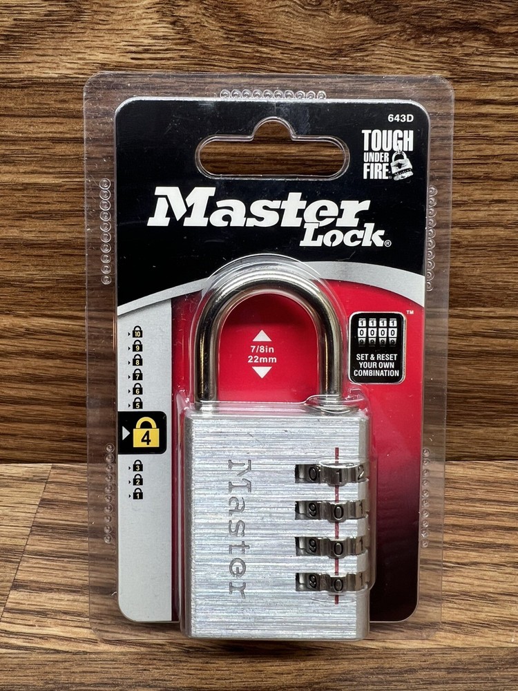 MASTERLOCK Numeric Combination Lock, Set Your Own Combination Padlock, 643D