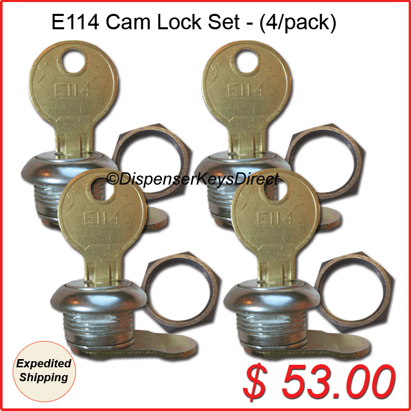 ASI - E114 Cam Lock Set "#L-001" - (4/pack.)
