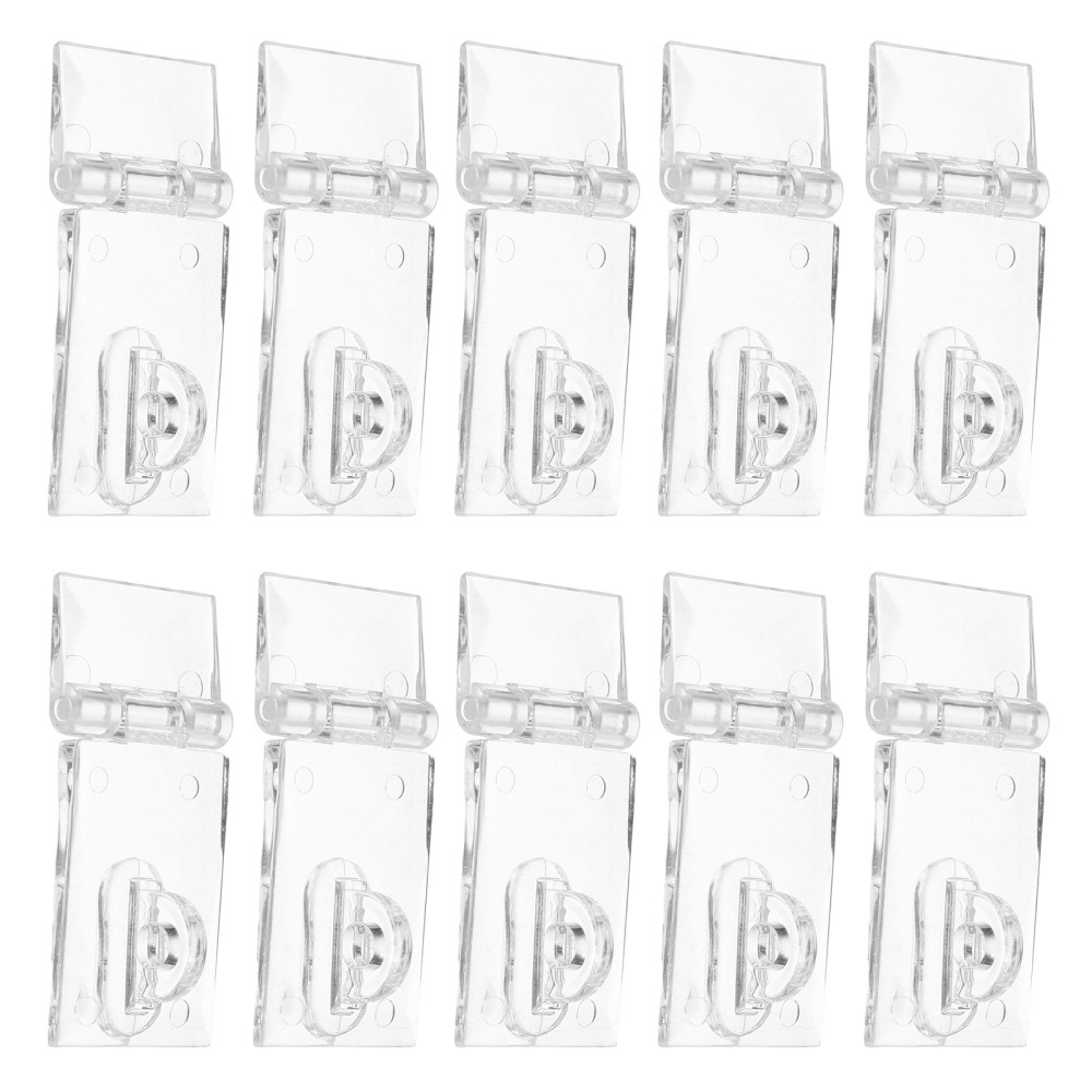 10 Sets Acrylic Clear Hinge Lock for Cabinets and Display Boxes - Transparent