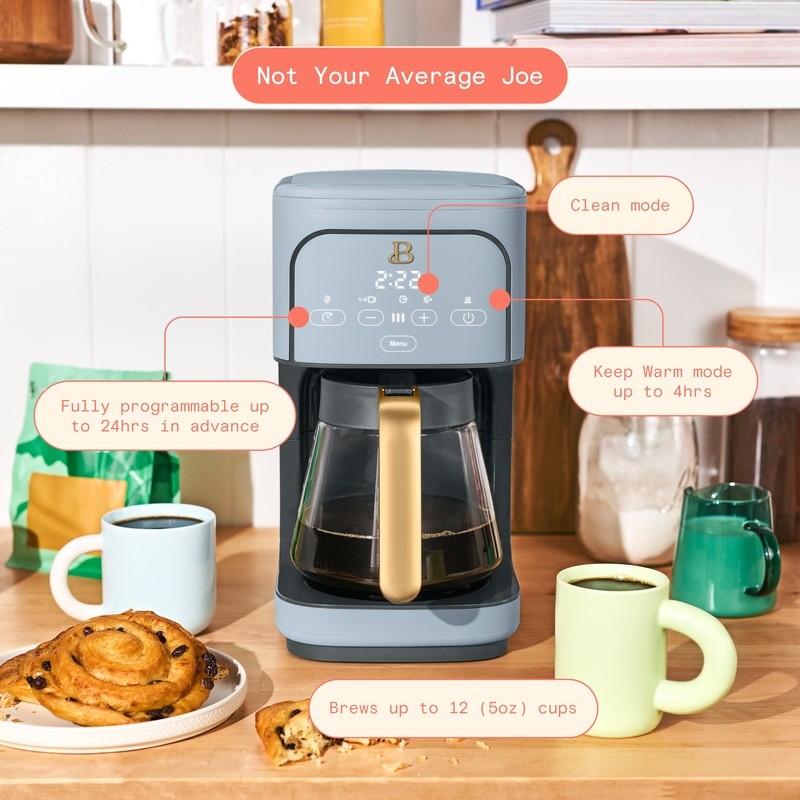 Programmable 12-Cup Coffee Maker Auto Shut Off Brew Strength Touch Display New