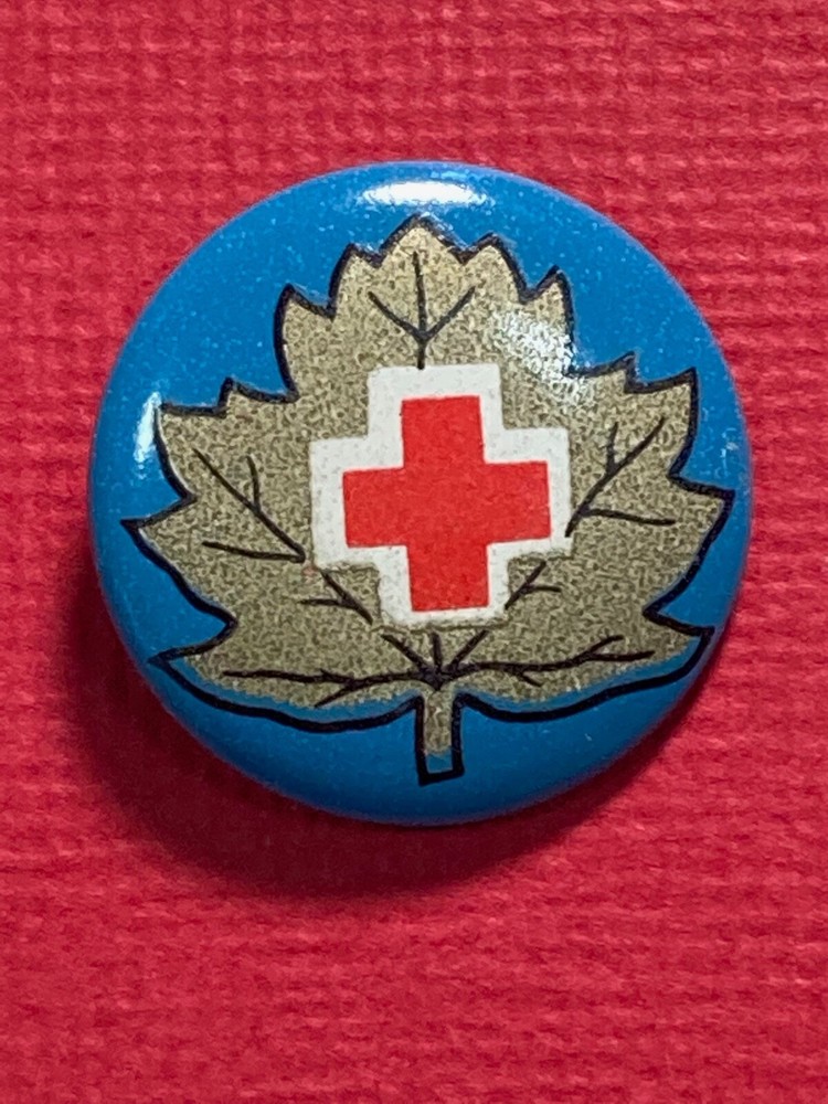 Vintage  Red Cross Button / Pin