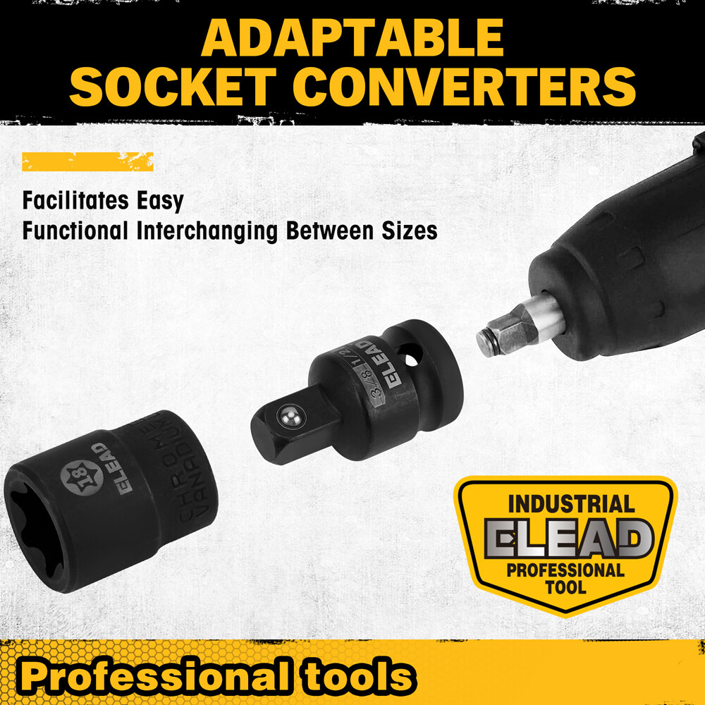 31PC Torx Bit Socket Set T8-T70 & E-Torx E4-E24 S2 Alloy Steel Star Premium CR-V