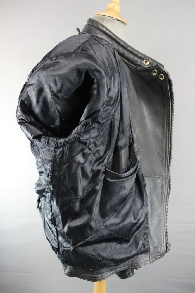 CLASSIC SPORTING GOODS BLACK LEATHER BIKER JACKET 40 INCH