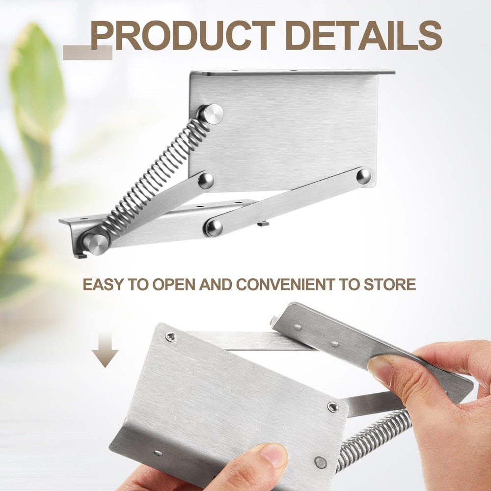 2 Pcs Pull Down Rack Hinges Under Cabinet Hinges for Spice Knife Coffee Pod S...