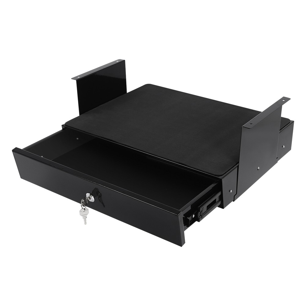 Sliding Pull-Out Under Desk Storage Drawer with Computer Pad for Organizing