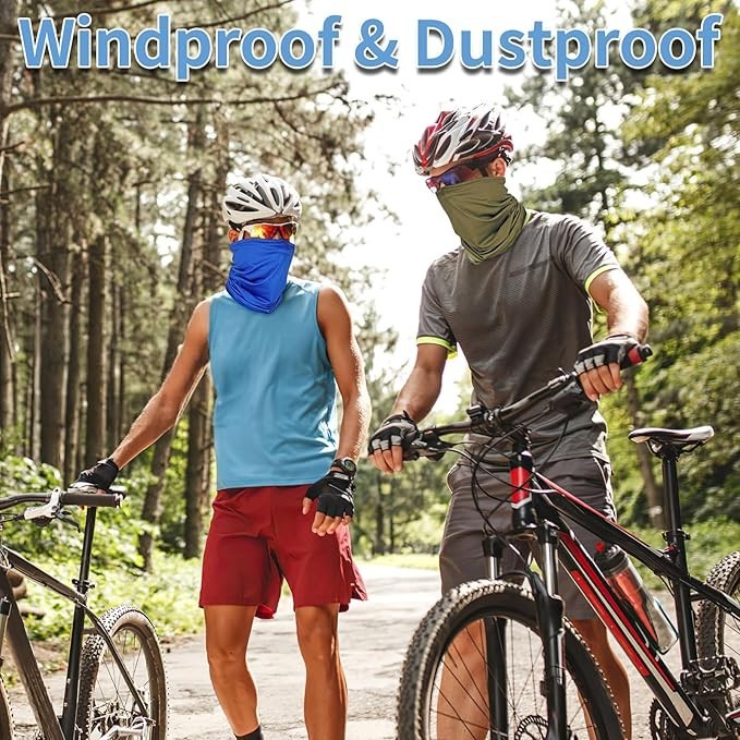 5 Pack Neck Gaiter Face Cover for UV Sun Protection, Breathable Cooling Face Mas