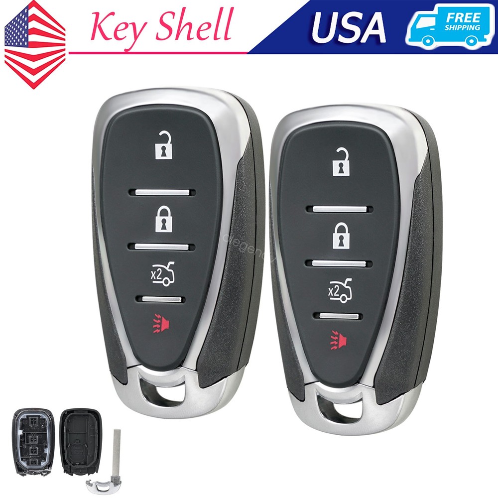 2 Replacement For 2016 2017 2018 2019 2020 Chevy Malibu Remote Key Fob Shell 4B