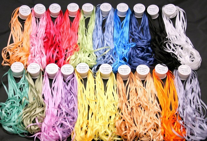 NEW 200M of 4MM PURE SILK EMBROIDERY RIBBON 20 COLORS
