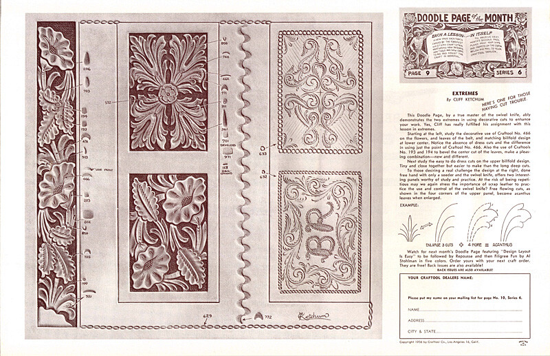 Leather Craft Doodle Pattern  "Extremes"