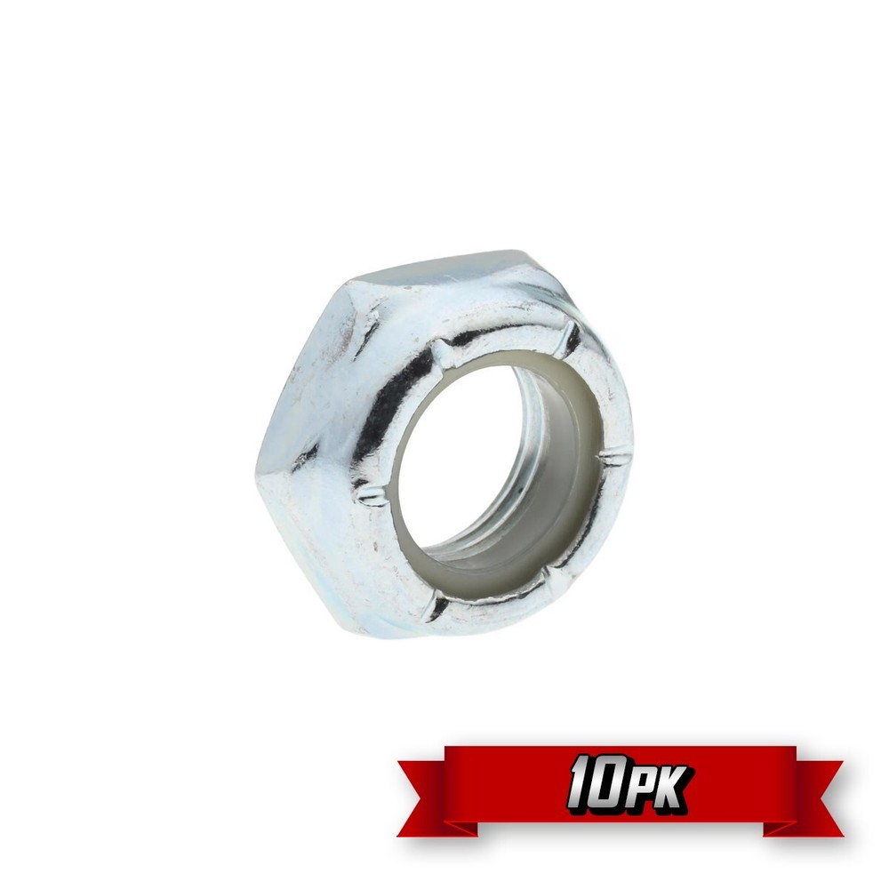 Jam Nylock Nut (Nylon Insert Lock Nut), 3/4"-10 Thread, Zinc {10pk}