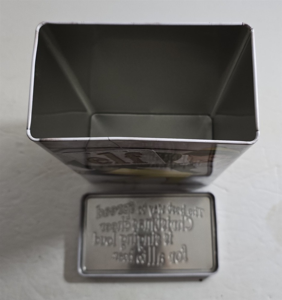 2003 ELF Will Ferrell Christmas Metal Tin EMPTY Lidded Storage Box