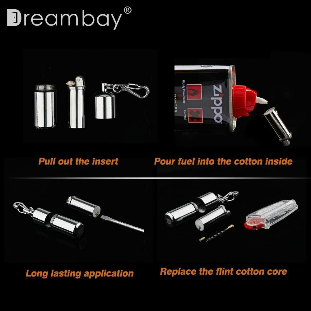 2 Pcs EDC Peanut Waterproof Keychain Lighter for Fire Starter Emergency Survival