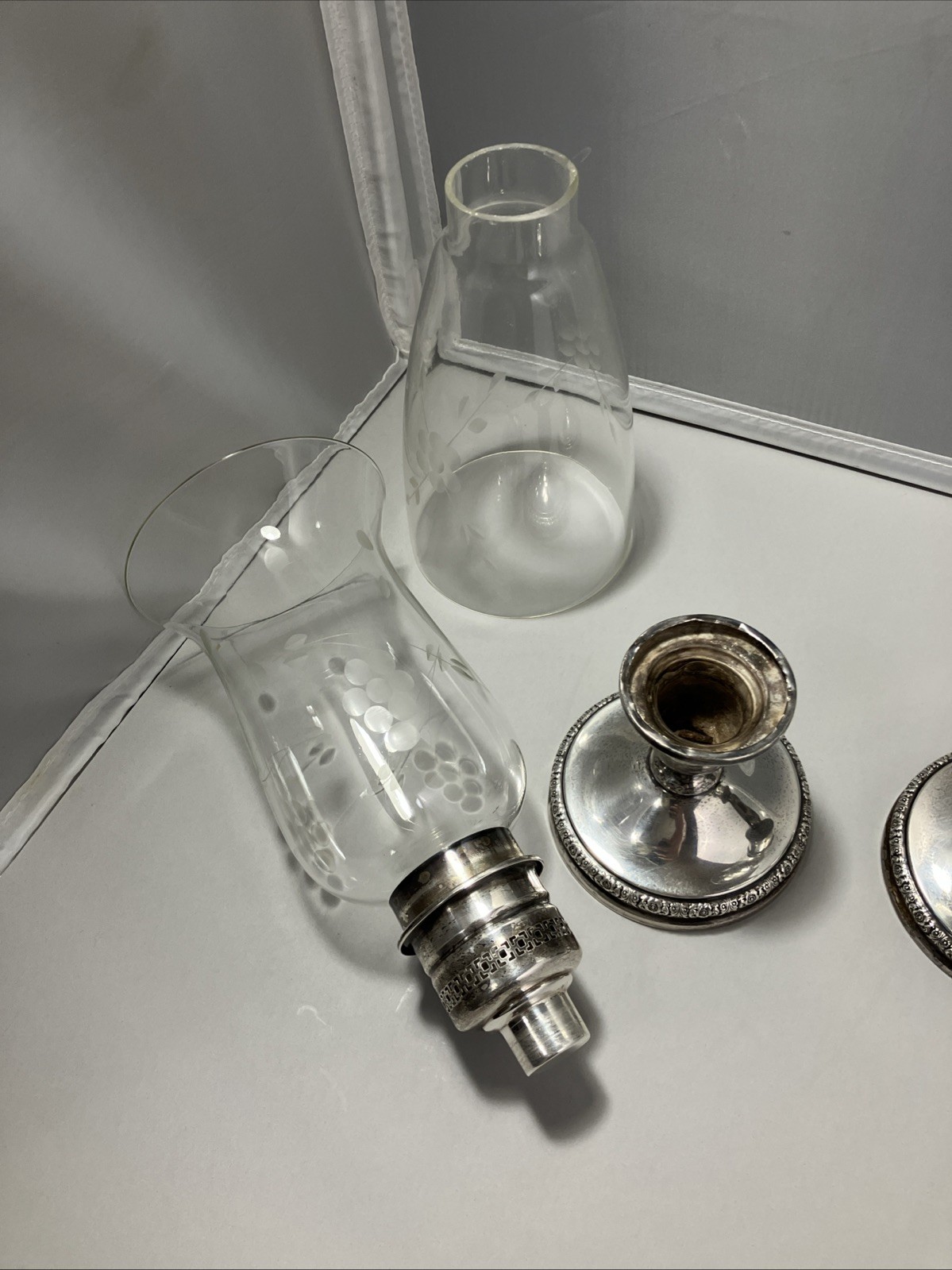 International Silver Prelude-Plain “Sterling Hollowware” Weighted Hurricane Lot