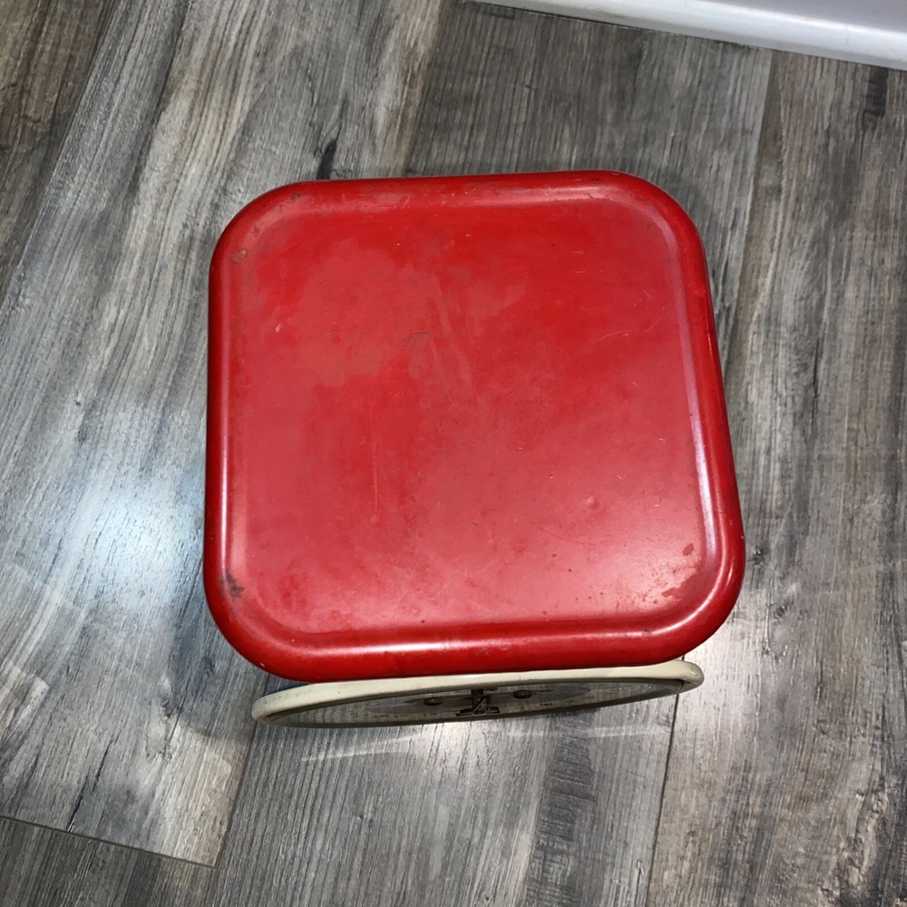 VINTAGE RETRO KITCHEN SCALE RED HANSON MODEL 2000 TABLE TOP 25LB UTILITY