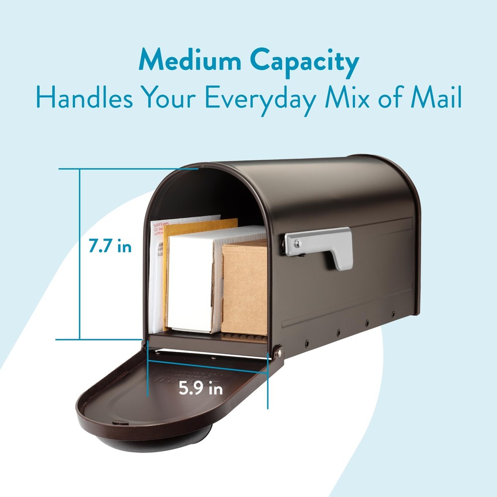 Architectural Mailboxes 8830RZ-10 Winston Post Mount Medium, Rubbed Bronze