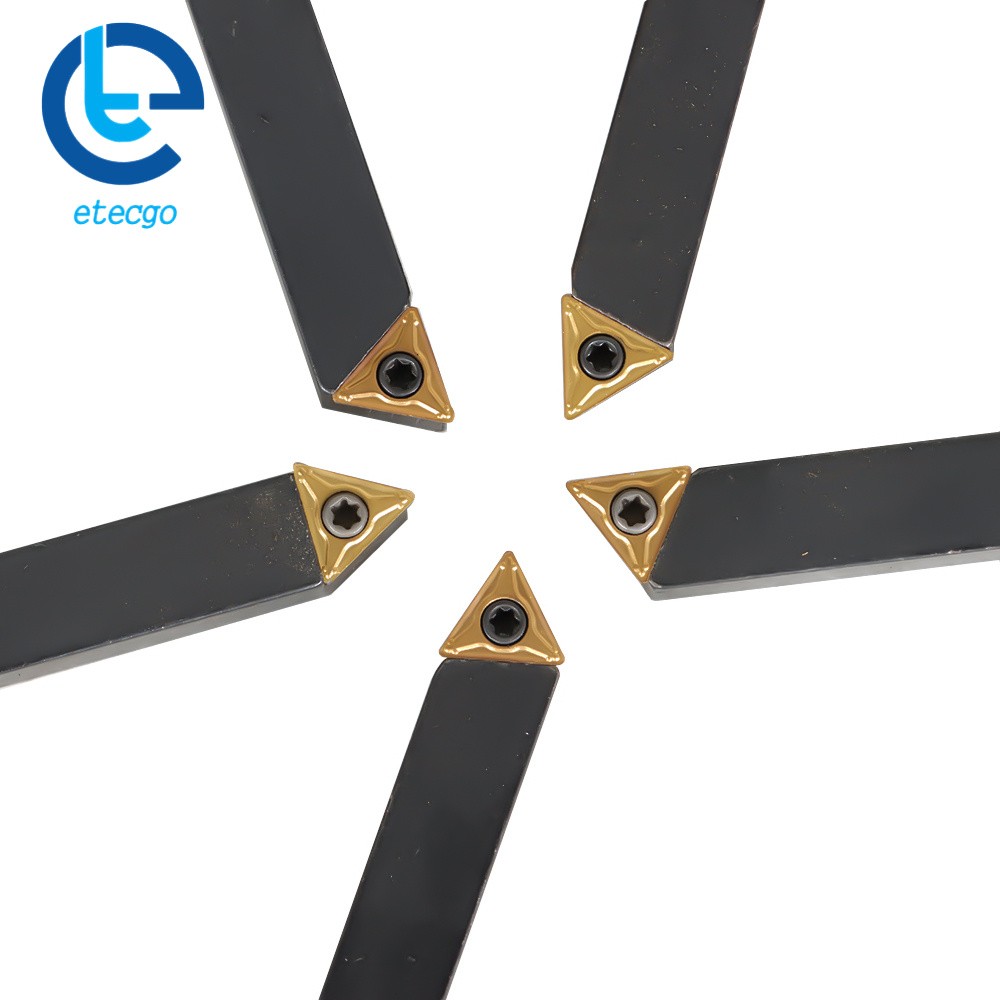 Carbide Indexable Turning Tool Bit With Carbide Inserts 5 PACK 3/8"