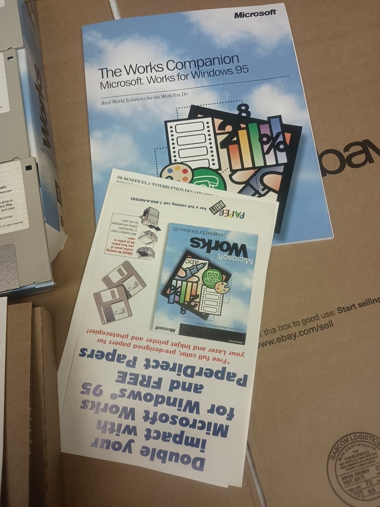 Vintage Microsoft Works PC CD-ROM Designed for Windows 95