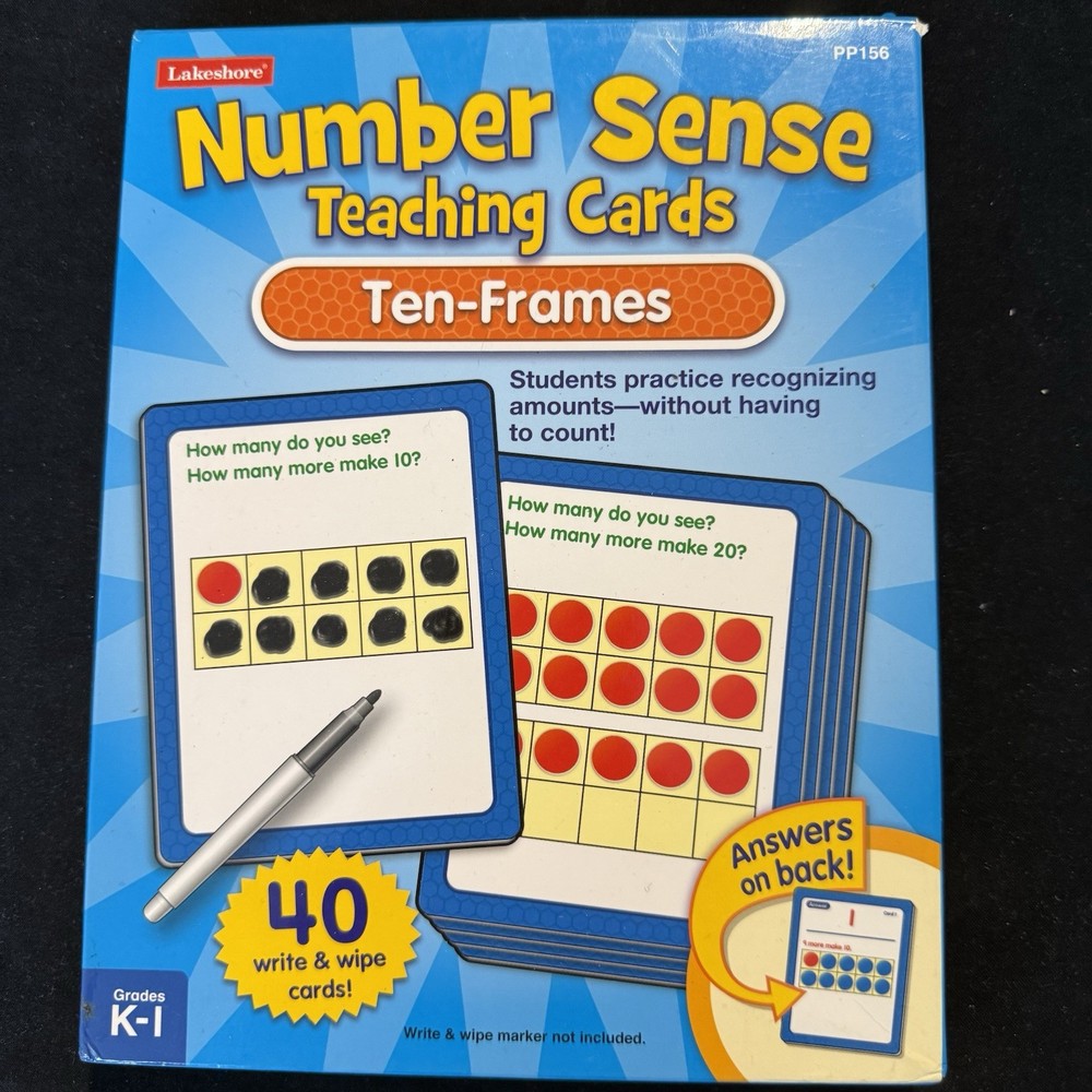 Lakeshore Number Sense Teaching Cards Write & Wipe Ten-Frames