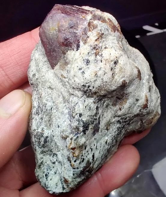 Large 1" Berry-Red Garnet in Silvery Mica Schist Staurolite Matrix-Roxbury CT