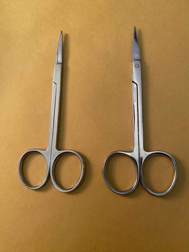 2 PC MULTI-PURPOSE SMALL SCISSORS FOR EYEBROWS NAILS HAIR BEARD CUTICLES THREAD