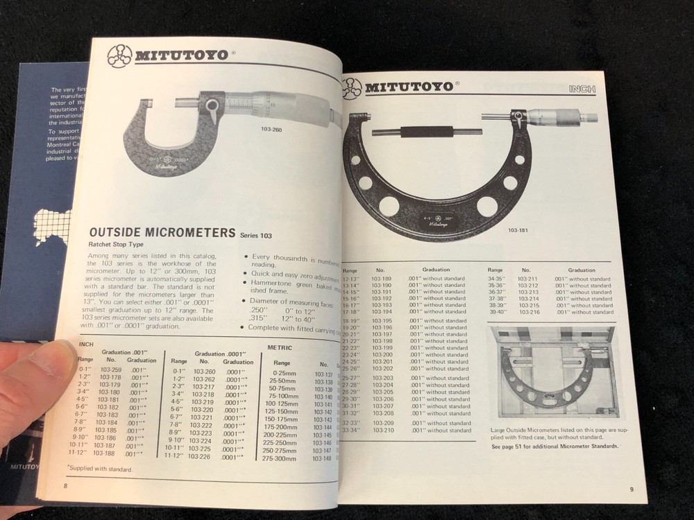 1976 Mitutoyo Measuring Instruments Catalog No. 2000 Second Edition