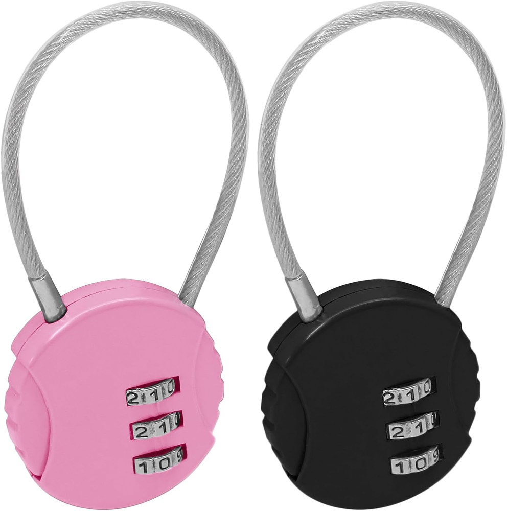 2 Pack 3 Digit Combination Lock - Outdoor Waterproof Padlock - Mini Combination