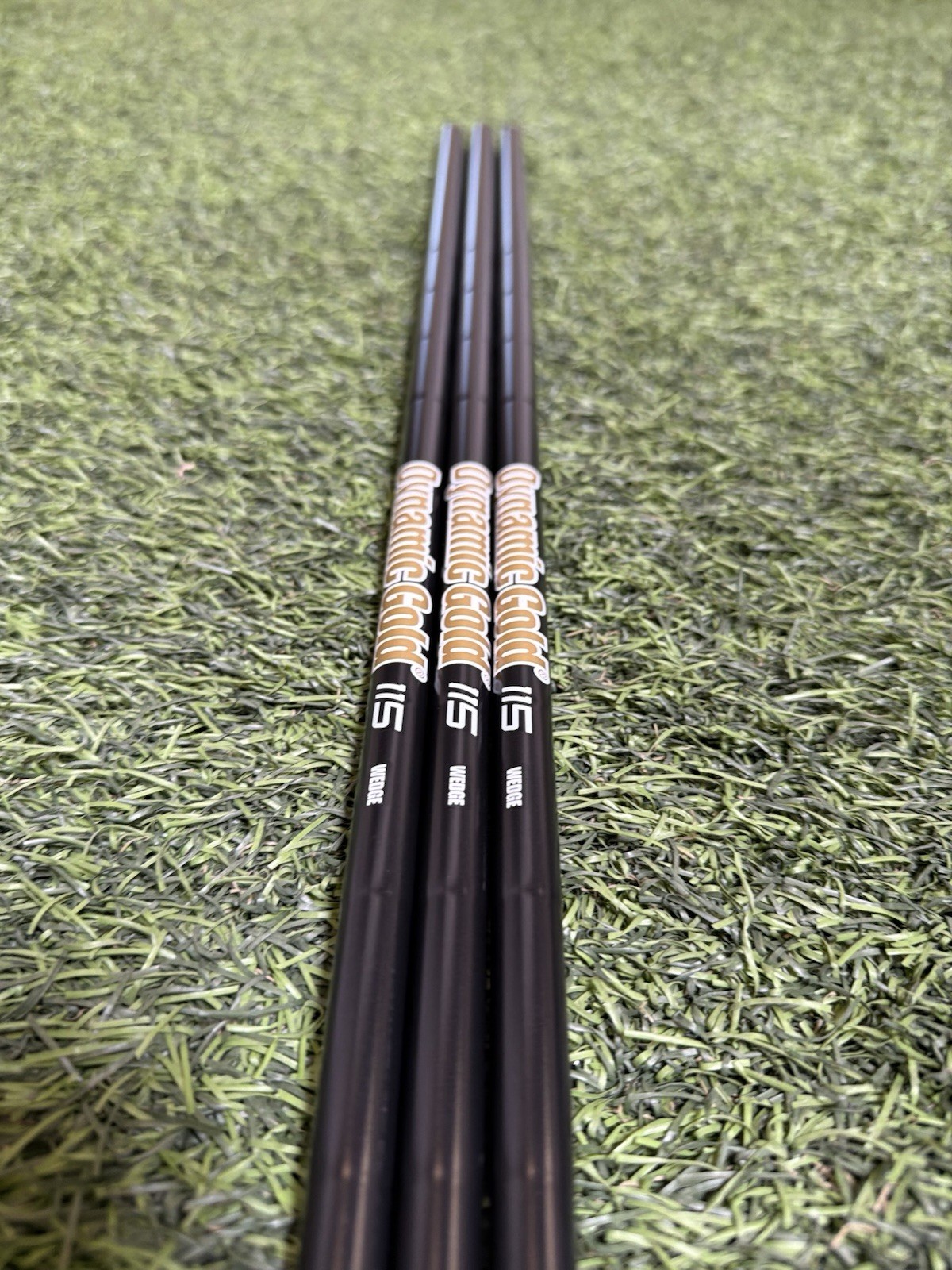 (3) True Temper Dynamic Gold 115 -- ONYX BLACK -- Three Wedge Flex Shafts