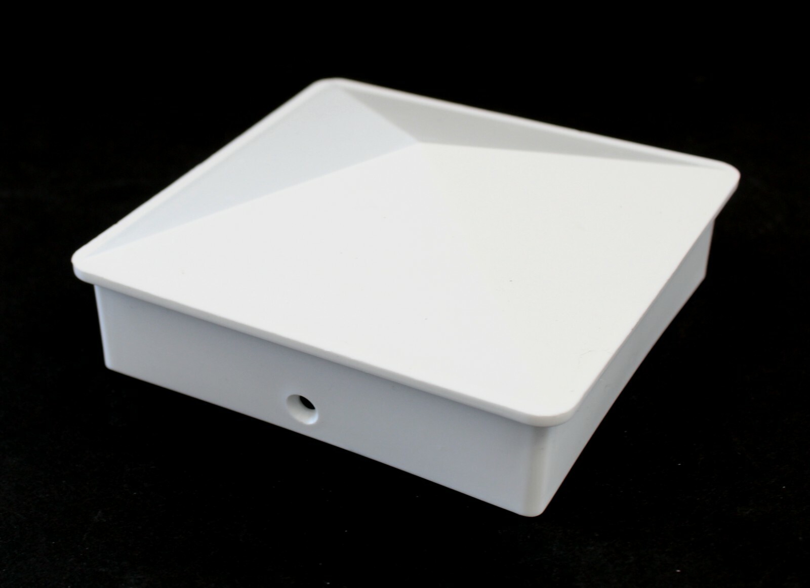 Plastic Pyramid 4x4 True (100mm) Fence Post Cap w/ Pre-Drilled Hole Black/ White