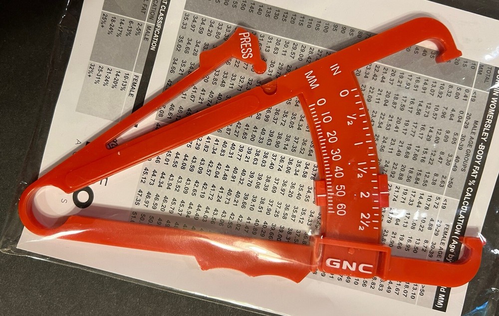 Fat Caliper-My GNC PRO Access-ABS Plastic W/Calculations and Instruction Guide