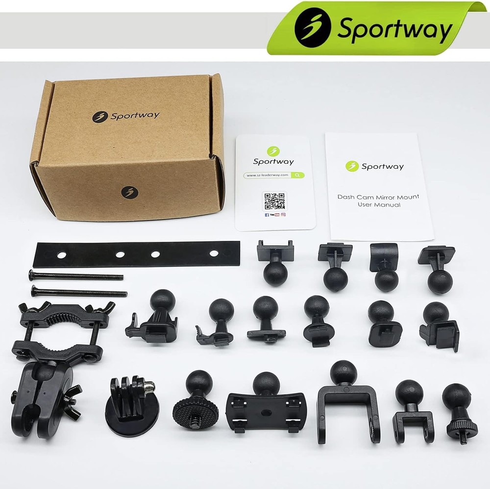 S80 Dash Cam mount, Mirror Mount Holder with 16pcs Joints