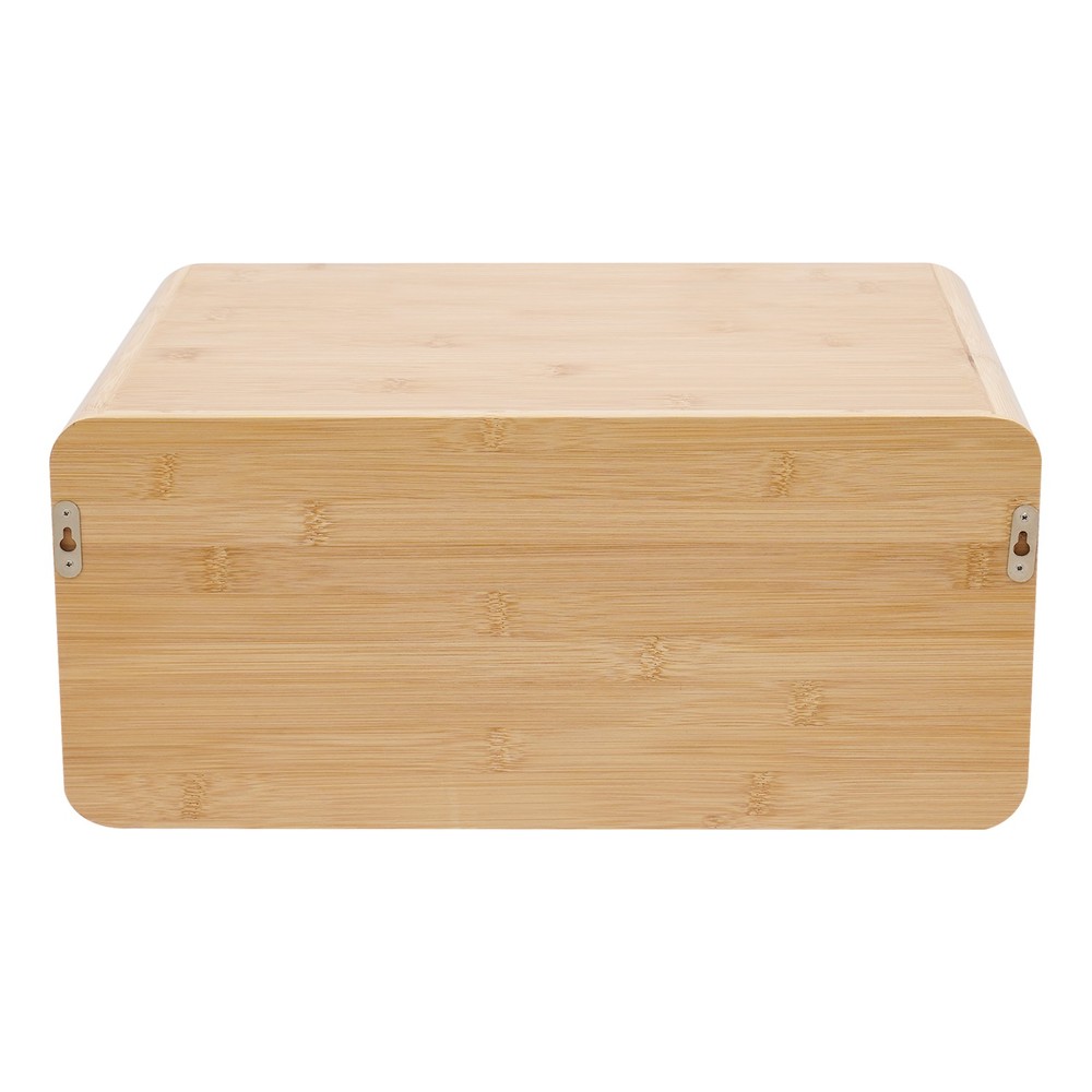 Rustic Bamboo Floating Nightstand with Drawer, Wall-Mounted Bedside Cabinet
