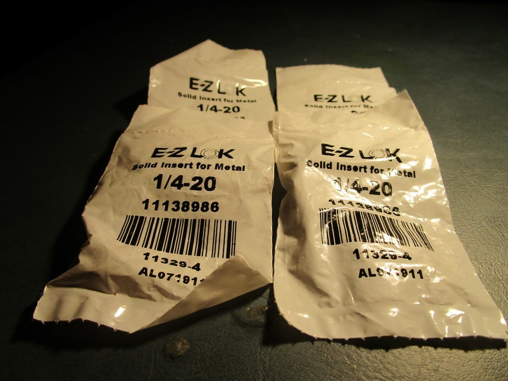 (7) 1/4"-20 Carbon Steel Solid Insert For Metal