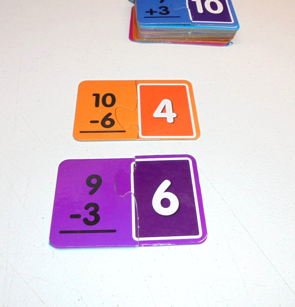 Math Puzzle Cards Self Correcting 52 Pack School Addition Subtraction