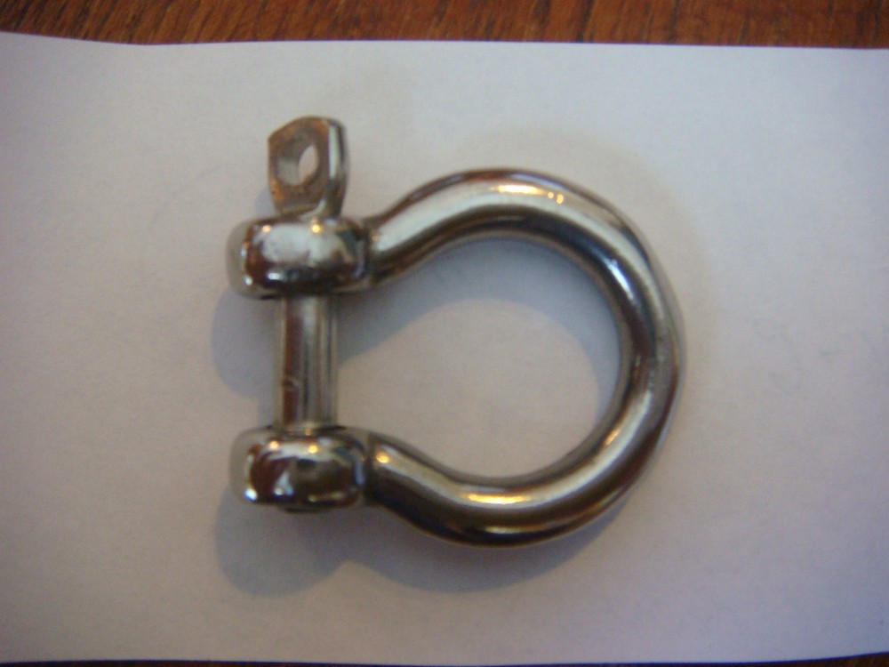 2 - SOLID Stainless Shackles 3/16" NEW SHACKLE two Anchor screw pin